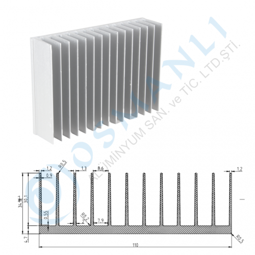 Alüminyum Soğutucu 110mm X 35.8mm Alüminyum Soğutucu 110mm X 35.8mm